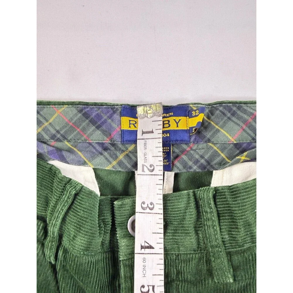 Polo Ralph Lauren Rugby Corduroy Pants Size 32 Mens Preppy Green Chino
